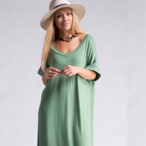 ‼️LAST 1‼️🍏APPLE GREEN MAXI DRESS S-M-L NWT🍏 - Picture 5 of 8